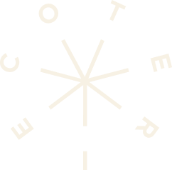 Coterie Brand Cannabis Logo with 7 Pillars