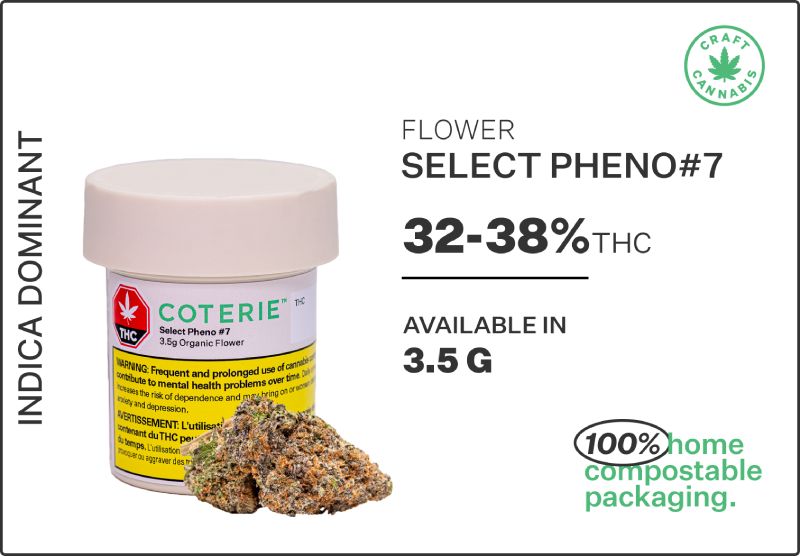 Craft Cannabis Coterie- Mendo Breath Hybrid- Sativa Dominant - 100% home compostable packaging - Cannabis Mendo Breath Hybrid Flower